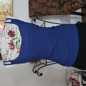 Royal Blue Ruched Tank Top (TOP ONLY)
